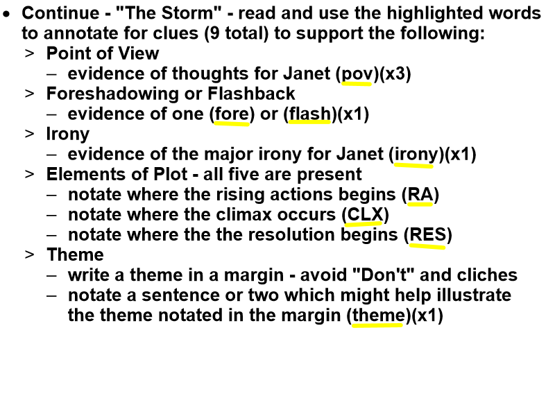 Annotation Part 2 for "The Storm"