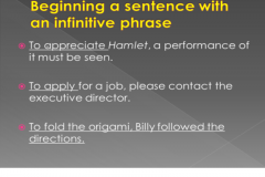 Infinitive Phrase Beginning