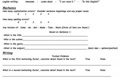 Rubric to Evaluate TWA #1 Before Tuesday